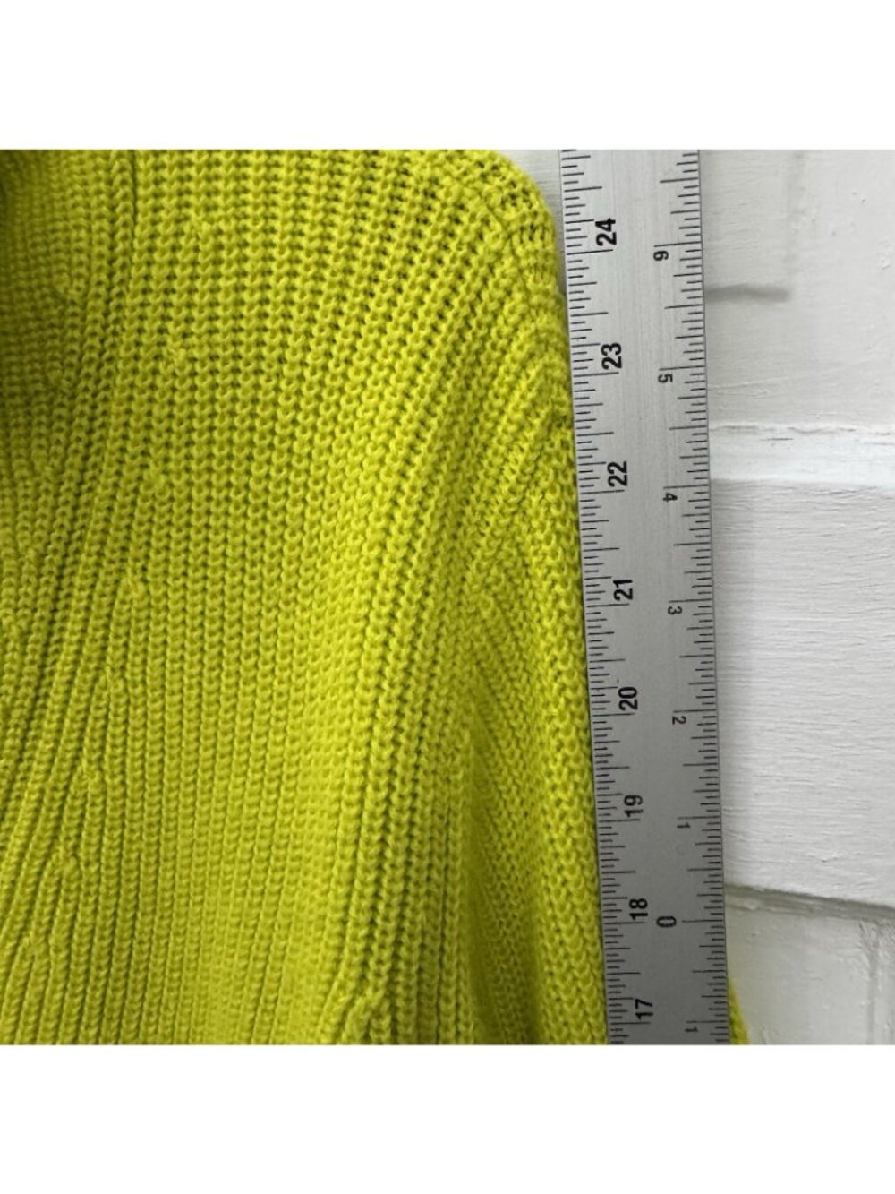Aware Womens XS Lime Green Ribbed Knit Half Zip Pullover Sweater - Picture 9 of 10